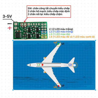 Mạch Đèn Chớp Kiểu Máy Bay 3.7-5V
