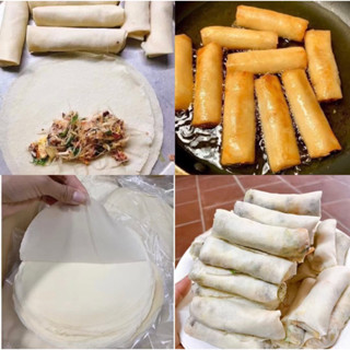 Vỏ Bánh tráng bò bía đậu xanh sz 18cm 20cm 100lá/tập quấn nem trả giò quấn bò bía dừa thơm ngon