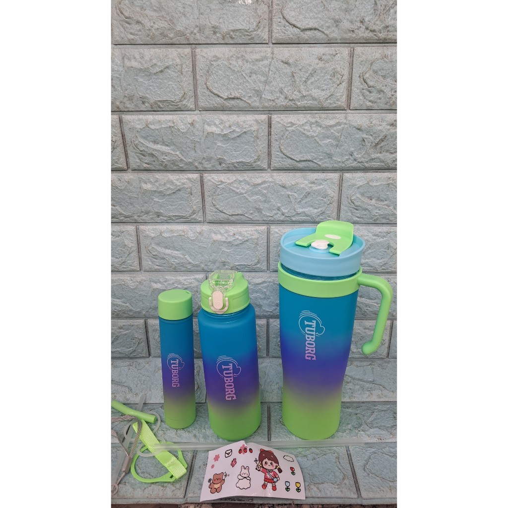 Bộ 3 bình nước nhựa Blanc 1664 vàTuborg