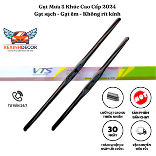  Gạt mưa ô tô cao cấp 3 khúc - Lưỡi Gạt Cao Su Tự Nhiên - Gạt Sạch - Gạt Êm Thế hệ mới Full size! 