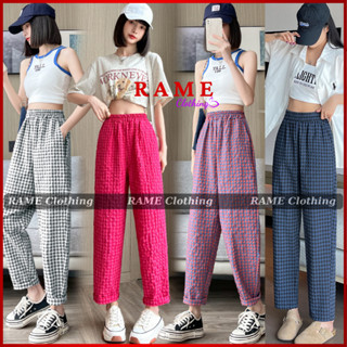 Quần Baggy Kẻ Caro Nữ Chất Vải Thô Thoáng Mát Trẻ Trung RAME CLOTHING_BG03