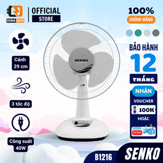 Quạt bàn B1216 Senko, Quạt để bàn mini nhỏ gọn 40W 3 cấp độ gió mạnh bảo hành 24 tháng