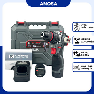 Máy Khoan Pin Kampro K-7038, 3 Chức Năng, Đầu Kẹp Autolock, Động Cơ Không Chổi Than