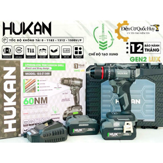 Máy khoan pin Hukan z1300 Gen 2 plus 3 chức năng không chổi than lực 60N.m có tạo xung khoá trục