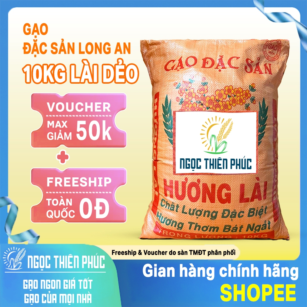 Gạo Dẻo Hương Lài Dẻo Nhiều 10kg Đục Đặc Sản Long An -  Mềm Dẻo Ngon Cơm - Ngọc Thiên Phúc