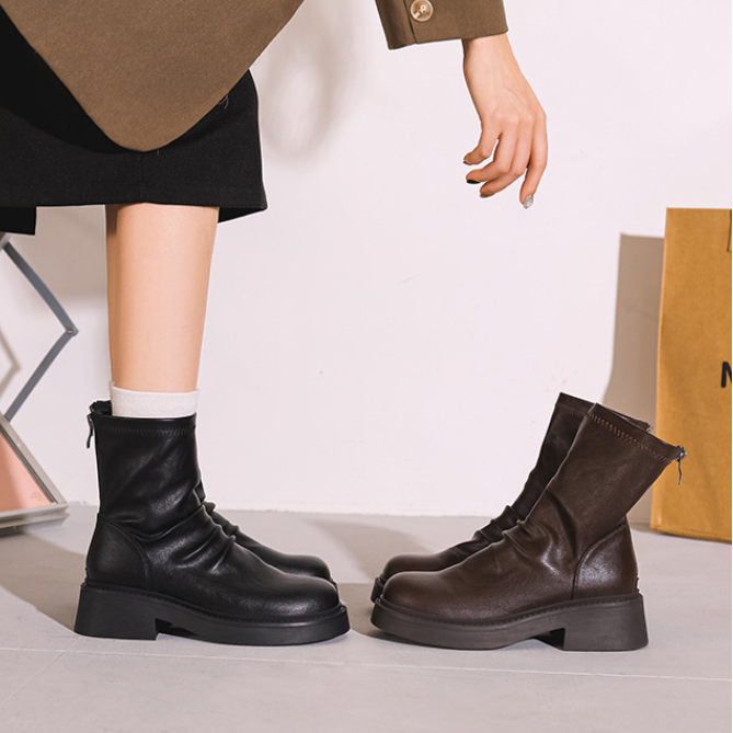 Boot nữ phối dây kéo Big size _Hàng có sẵn (size 40-43)