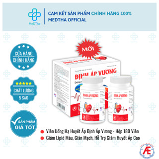  Định Áp Vương - Hỗ Trợ Làm Giảm Lipid Máu Giãn Mạch Hỗ Trợ Giảm Huyết Áp Cao  Hộp 180 Viên  