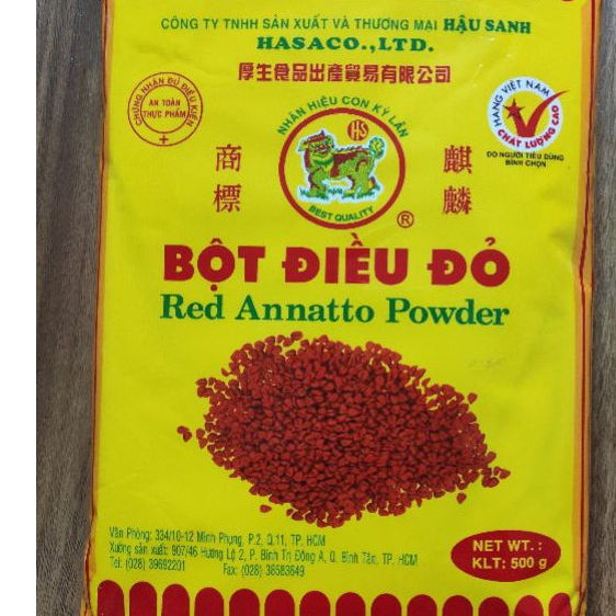 Bột Điều Đỏ Nguyên Chất Túi 500 Gram Cabinyoulie