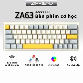Bàn phím cơ không dây Zifriend ZA63 63 phím RGB có thể thay thế nóng bàn phím chơi game bluetooth