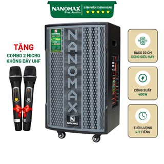 Loa Kẹo Kéo Nanomax SK-12X5 Bass 30cm 400w Karaoke Bluetooth Tặng 2 Mic Bản Mới Chống Hú Tốt
