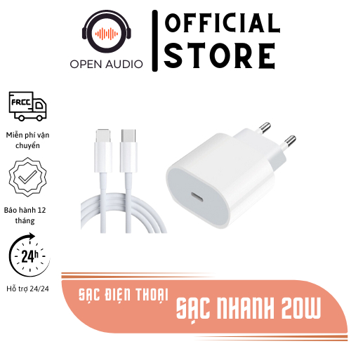 Bộ Củ Cáp Sạc Nhanh 20W Chính hãng CAM KẾT SẠC NHANH - ZIN - BẢO HÀNH 12 THÁNG