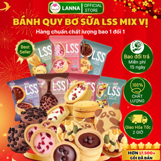 【TÚI 1KG Bánh Quy Bơ Sữa LSS Mix Vị - Bánh Quy LSS Socola Sữa Chua Việt Quất Thơm Ngon - Ăn Vặt Lanna Store