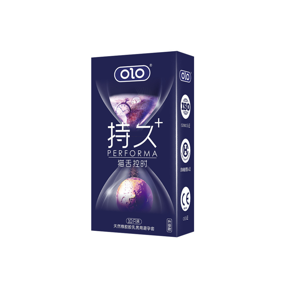 Combo Bao Cao Su Olo Performa Đồng Hồ Xanh Size 49mm Siêu Mỏng, Vàng Gân Gai Size 52mm (Hộp 10C)