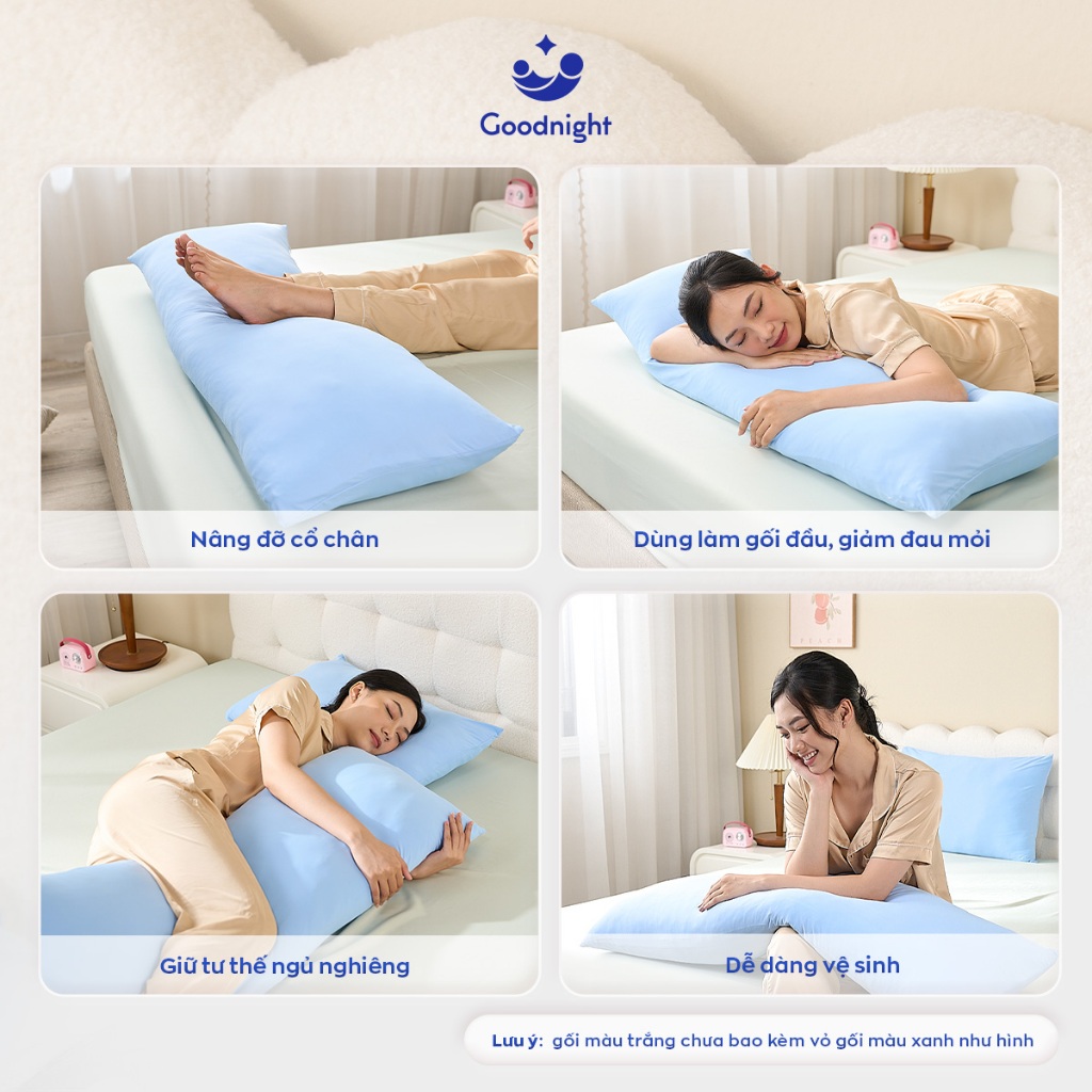 [ĐƠN 500K TẶNG VỎ GỐI]Combo vỏ gối ôm và ruột gối ôm lạnh Goodnight Poppy 45x120cm, Vỏ Gối Ôm Thun Lạnh, Vỏ gối lạnh | BigBuy360 - bigbuy360.vn