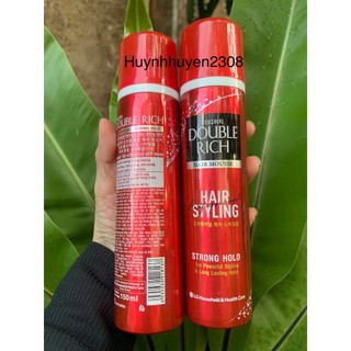 [Chính Hãng_2 Loại] Keo, Mousse xịt giữ nếp tóc Double Rich Hair Spray_170ml.