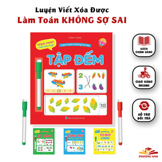 Sách - LÀM TOÁN KHÔNG SỢ SAI dành cho bé 2 đến 5 tuổi - Tái sử dụng sách nhiều lần vô cùng tiết kiệm