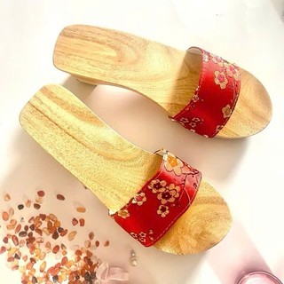 Guốc mộc guốc gỗ 5 phân quai gấm quai nhung