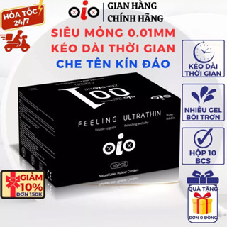Bao cao su siêu mỏng 001 OLO đỏ siêu truyền nhiệt kéo dai thời gian nhiều chất bôi trơn hộp 10 cái