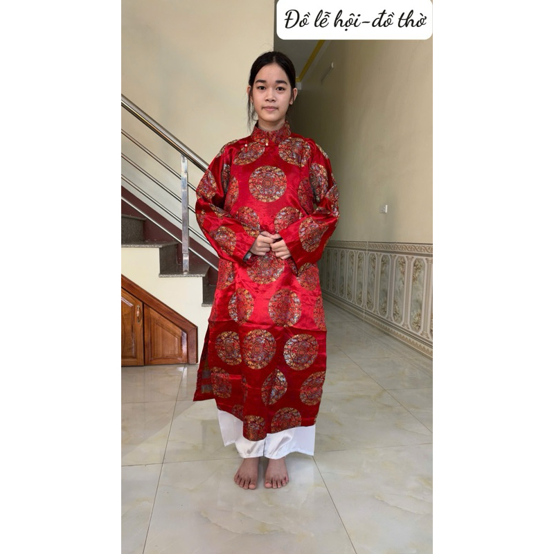 Áo dài nam gấm thượng hải