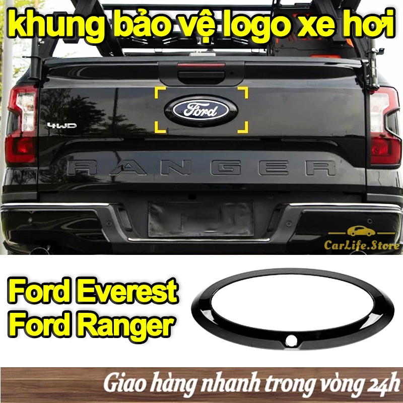 【Giao hàng trong ngày】đen khung bảo vệ logo xe hơi Ford Ranger / Ford Everest 2022 2023 2024 2025