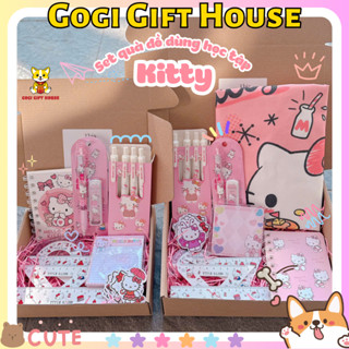 Set quà văn phòng phẩm, đồ dùng học tập Hello Kitty đáng yêu dùng làm quà tặng sinh nhật bạn bè, dịp lễ phụ nữ, 20/10