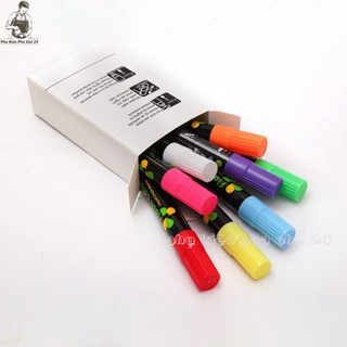 Hộp 8 Bút Huỳnh Quang 6mm - Bút Bảng Led - Bút Dạ Quang Bút Ngòi 6mm