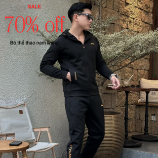 Bộ thể thao nam lining quảng châu, Bộ quần áo thu đông có mũ chất đẹp mẫu mới nhất 2024 BT12
