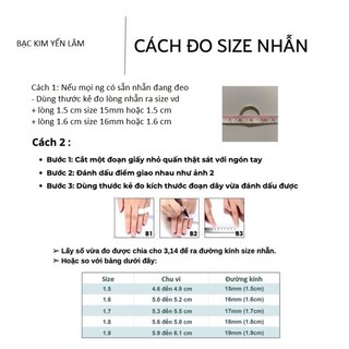 Nhẫn nữ bạc ta đá , dày dặn - Bin bạc