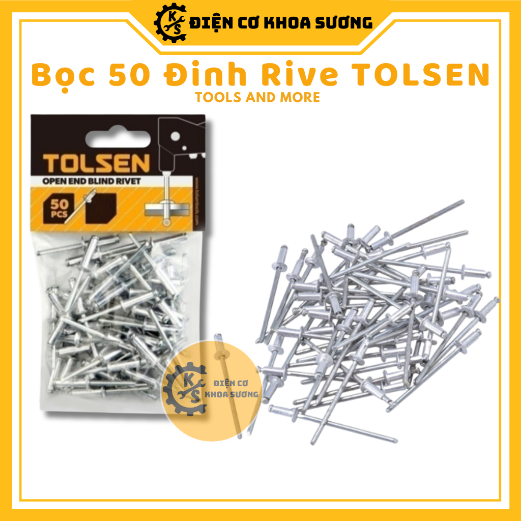 Bọc 50 đinh rive nhôm Tolsen 43005 - Hàng chính hãng
