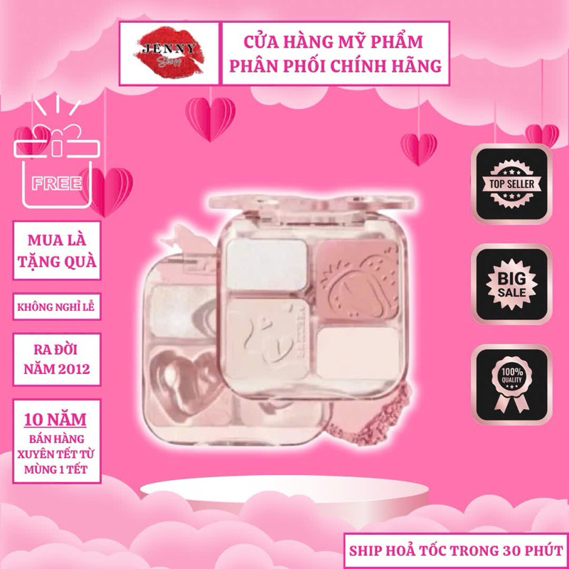 Bảng Phấn Má Hồng & Bắt Sáng Highlight Veecci 4 Ô