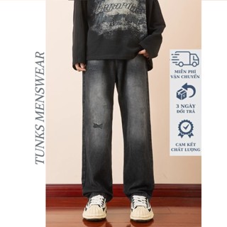 Quần jean ống rộng quần baggy nam đen quần dài nam quần jean nam ống đứng boy phố quần tây baggy thời trang Phong Cách