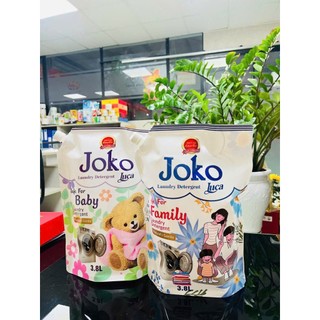 Combo 2 Túi Nước Giặt Xả Trẻ Em 3.8 Kg JOKO - Công Nghệ Hàn Quốc Siêu Thơm - An Toàn Cho Bé