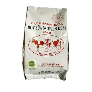 1kg Bột sữa nguyên kem Hai Con Bò Đỏ bổ sung canxi hỗ trợ tăng cân