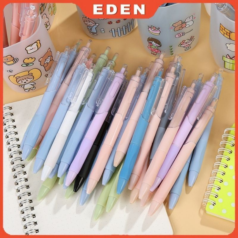 [Freeship] Bút bi nước Eden VN mực gel trắng cute nút bấm nắp cài đơn giản dành cho học sinh 0.5mm d