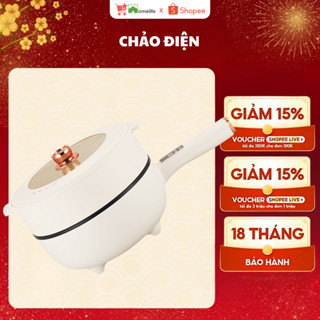 Chảo Điện Đa Năng Chống Dính Size 26Cm Dung tích 3L, Nồi Lẩu Đa Năng 2 Tầng Kèm Giá Hấp Tiện Dụng 6 Chế Độ