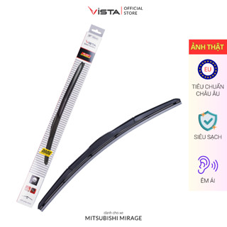  Gạt Mưa Cho Xe Mitsubishi Mirage Thương Hiệu VISTA - 3 Khúc Lưỡi Silicon- Tiêu Chuẩn Châu Âu - Siêu Sạch - Siêu Bền 