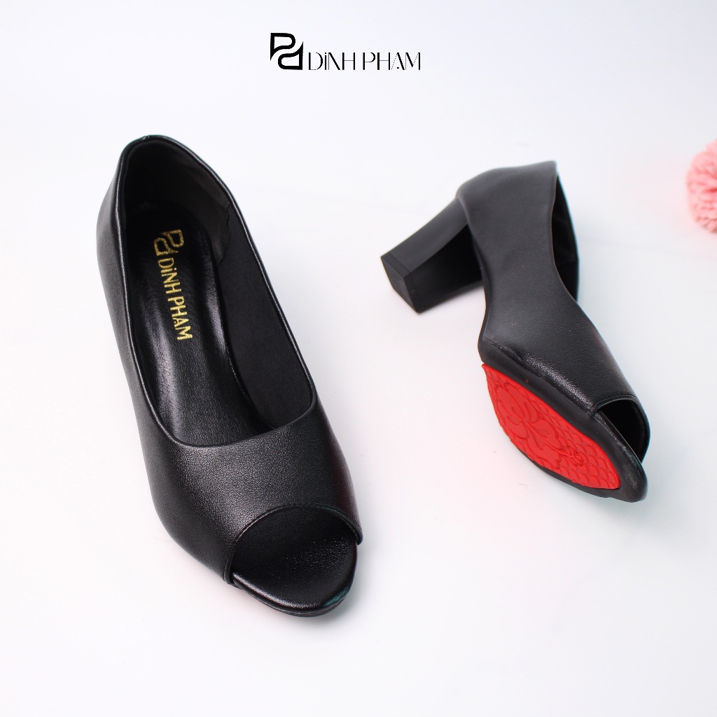 [SALE SỐC] Có size ngoại cỡ, Giày hở mũi dáng cơ bản cao 5 phân màu đen