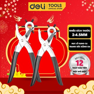 Kìm Bấm Lỗ 9 Inch Deli Tools Màu Đen Cao Cấp - Kích Thước Lỗ Bấm Đa Dạng Phù Hợp Với Nhiều Nhu Cầu Khác Nhau - DL1919