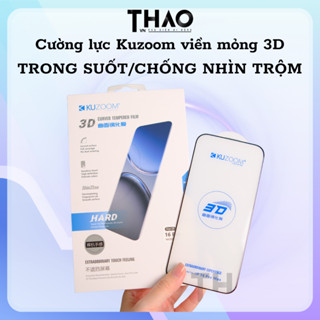   Có kính iP17  Viền mỏng 3D  Cường lực Trong Suốt Kuzoom 3D Curved dành cho iP viền bo cong bảo vệ màn hình 