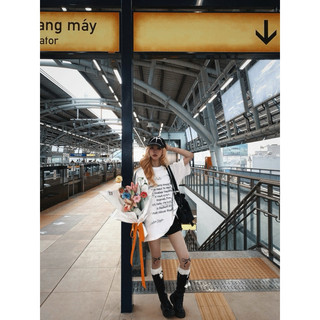 Áo thun WhenIm thêu WHEN BEAUTY GRACES ME - hàng thiết kế - vải cotton thoáng mát