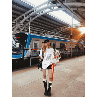 Áo thun WhenIm thêu WHEN BEAUTY GRACES ME - hàng thiết kế - vải cotton thoáng mát
