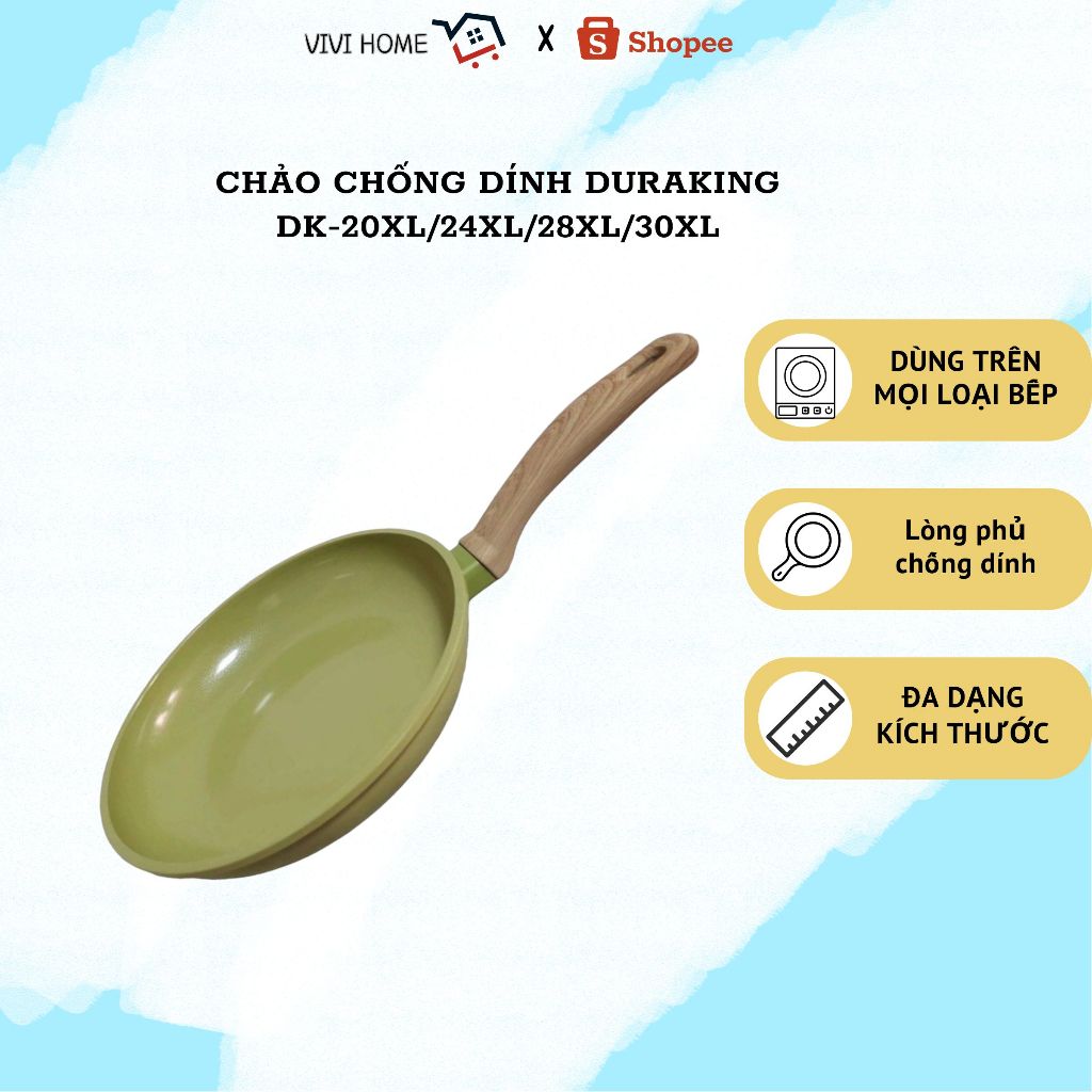 Chảo hợp kim (chống dính Gốm) thương hiệu DURAKING, model DK- 20XL/DK- 24XL/DK- 28XL/DK- 30XL