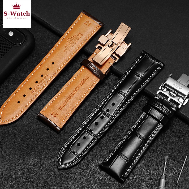  Dây Đeo Bằng Da Bò Thật Cho Đồng Hồ longines khóa bấm xịn 19mm 20mm 21mm  71,011  
