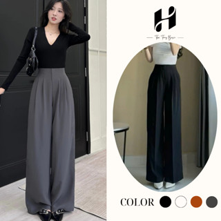 Quần ống suông nữ cullotes vải gold mềm mượt cạp liền, quần tây ống rộng công sở thời trang H Store