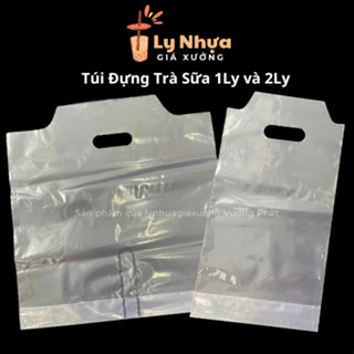 500gr Túi Đựng 1 Ly và 2 Ly Trà Sữa, Túi Đựng Ly Trà Sữa Có Vách Ngăn Nhựa PP Có Quai Xách