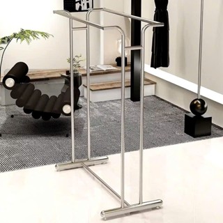 Kệ Inox Treo Quần Áo Chân To, Giá Treo Đôi 2 Bên Cứng Cáp, Cao Cấp