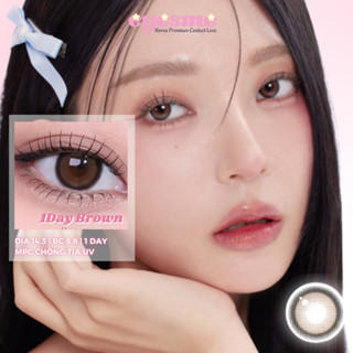 [Lens 1 ngày] Kính áp tròng Eyesm - 1Day Brown - Màu nâu tự nhiên - Lens 0 độ và lens cận