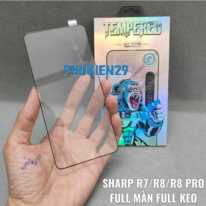 [SHARP R7/ R8/ R8 PRO] Dán kính cường lực FULL màn FULL keo Glass Pro+ 9H