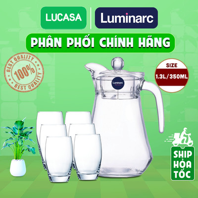 Bộ Bình Ly Thủy Tinh Luminarc Arc Salto 7 Món 1.3L/350ml - 7L2662L2560 | Phân Phối Chính Hãng