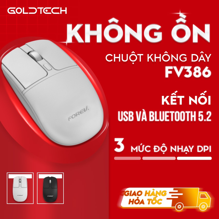 Chuột Bluetooth không dây FOREV FV386 chống ồn siêu nhạy cho Laptop Macbook PC iPad Tablet SmartTV | BigBuy360 - bigbuy360.vn